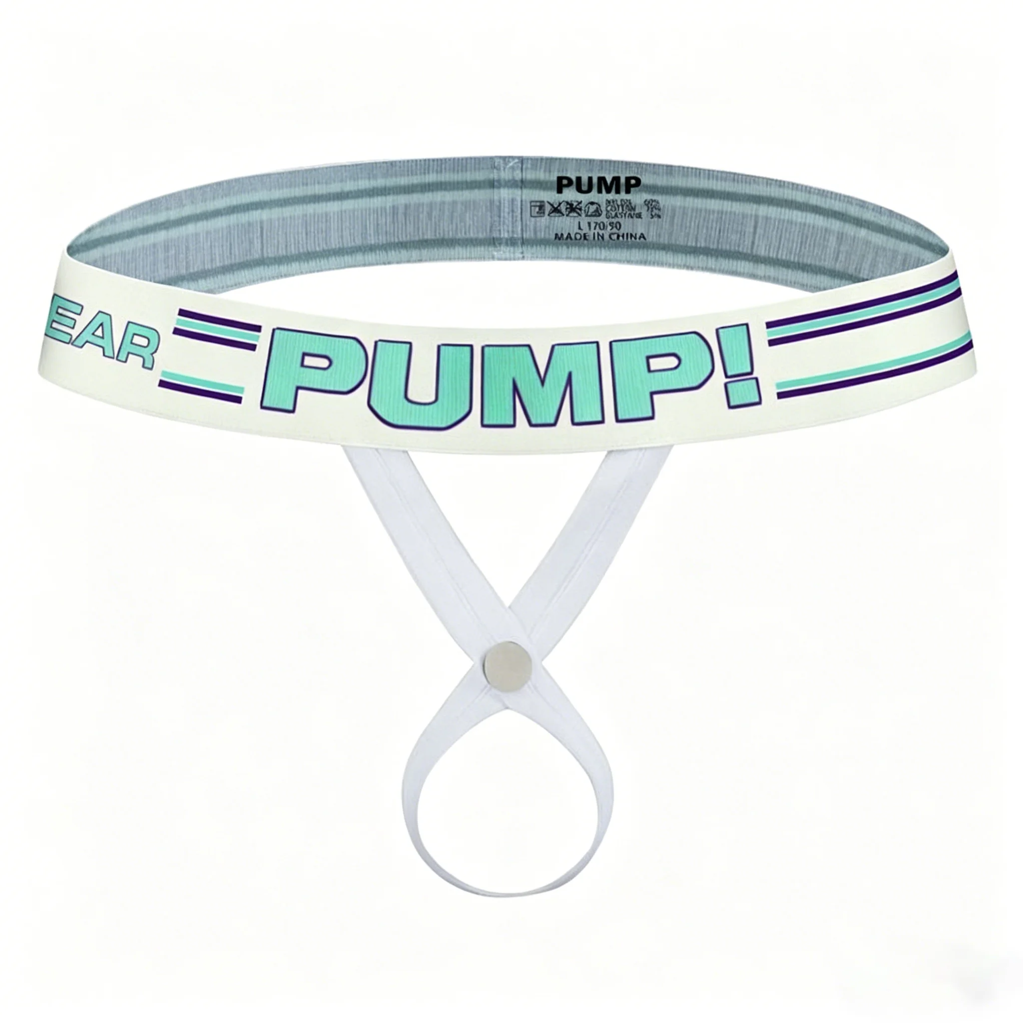 

Men's PUMP Letter Printed Jockstrap Elastic Waistband Adjustable Strap Sexy Underwear