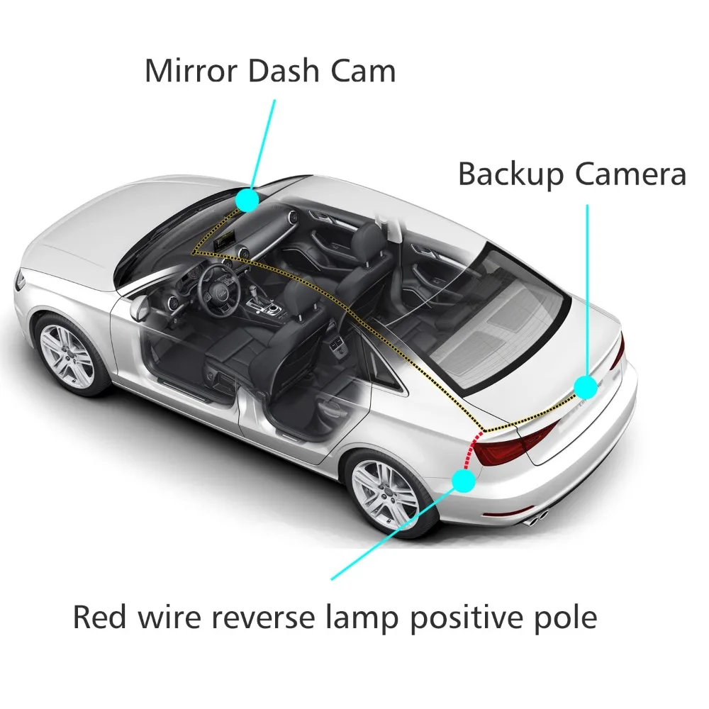 Dash Cam Rear View Camera Cable Pure Copper Thicker Shield 2.5mm To 4Pin Mirror Dash Cam Rear Camera Extension Cord