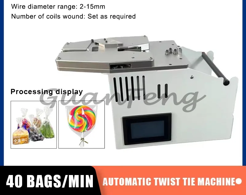 Semi-Automatic Electric Twist Tie Machine, Bread Bag Tyer for Food Beverage Textile Packaging