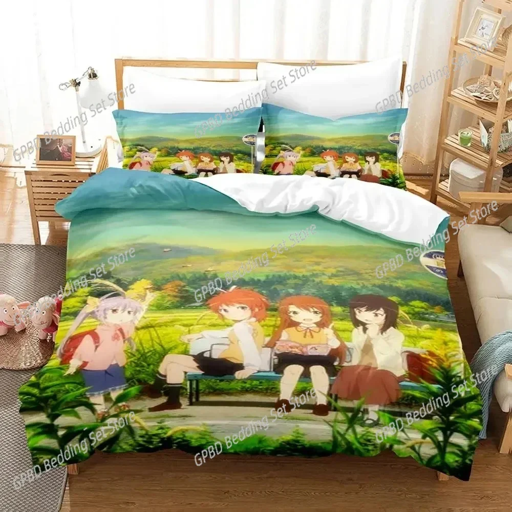

Anime Non Non Biyori 3D NEW Duvet Cover Pillowcase Bedding Set Adult Boy Girl Bedroom Decoration Children Single Double Large