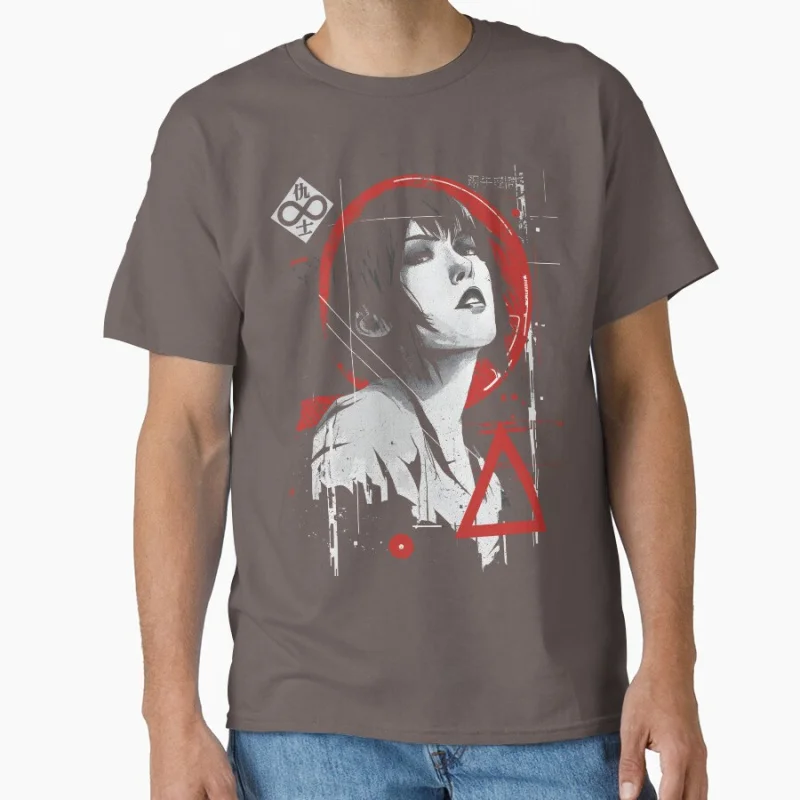 سايبر الحارس مستقبلية Cyberpunk AI سماعة سايبورغ فتاة تي شيرت كبير الحجم بلايز أنيمي الجرافيك طباعة الكرتون المحملة Y2K الملابس #5