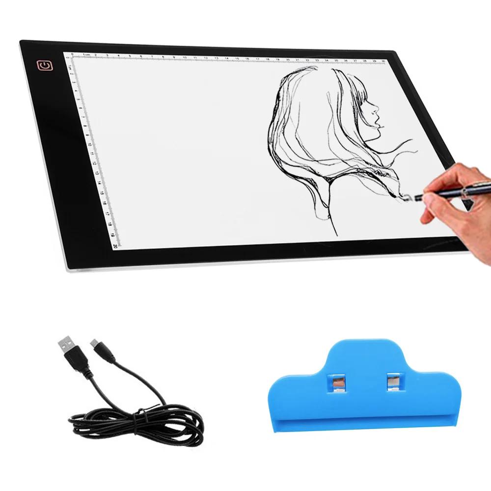 

Vococal USB Powered Ultra-thin A4 LED Eyesight-protected Touch Dimmable Animation Tracing Light Box Tablet Pad Board with Clip