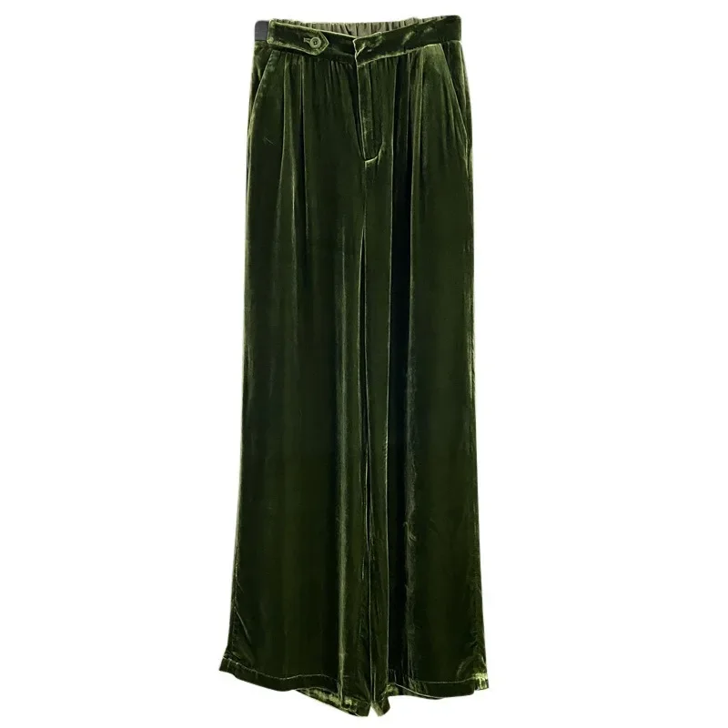 Korean Wide Leg Pants Women High Waist Slim Fit Straight Velvet Trousers Autumn Winter Fashion Casual Vintage Y2k Sweatpants