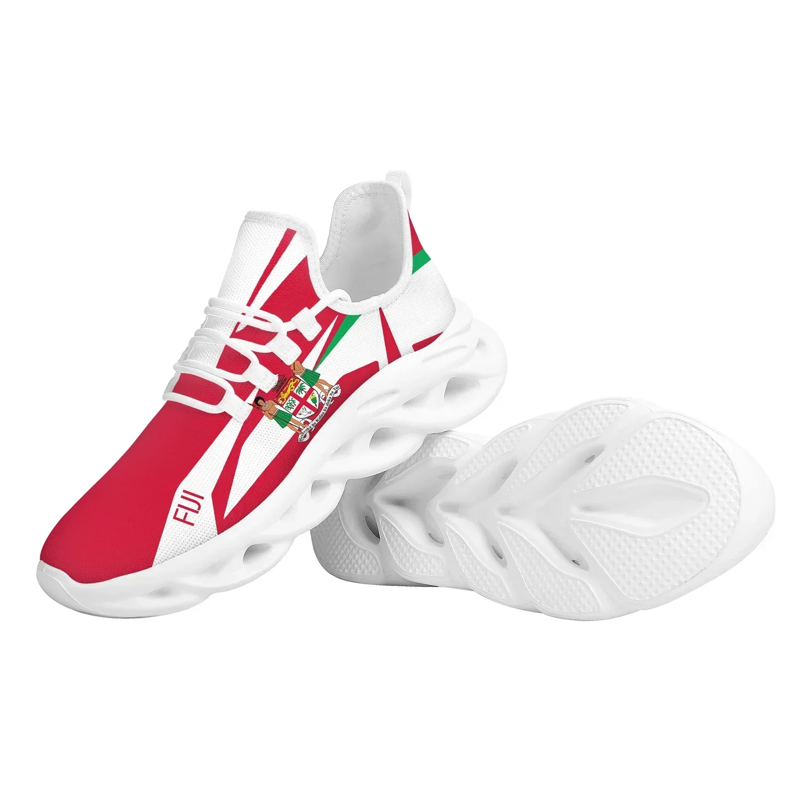 تصميم العلم الوطني فيجي، أسد ذهبي يحمل فاكهة جوز الهند، طباعة شعار وطني، أحذية رياضية قابلة للتنفس