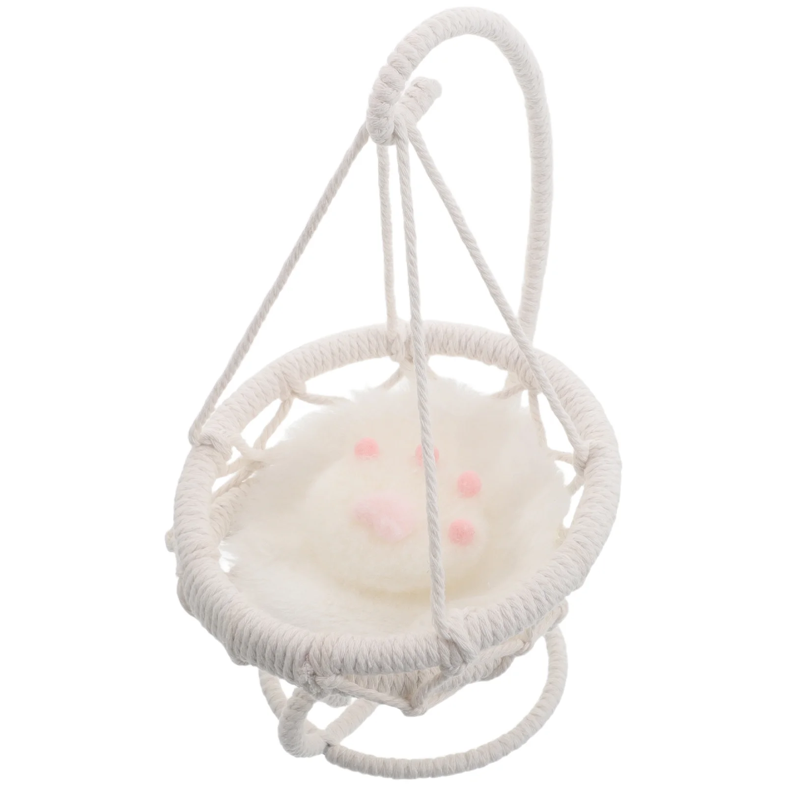 

Миниатюрное подвесное кресло ручной работы с мягкой подушкой — идеально для декора кукольного домика, сезонных композиций, игр