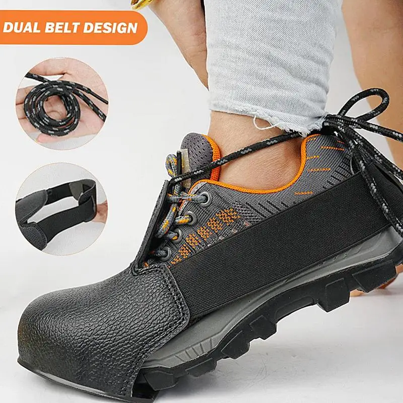 Steel Toe Covers 1 Pair Non-slip Anti-smash Steel Toe Shoe Covers Tools & Home Improvement For Work Labor Attachment Strap Sock