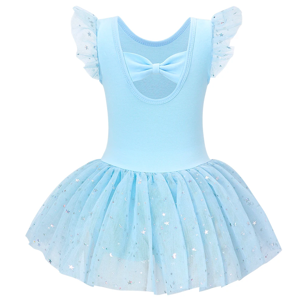 Trykoty do tańca dla dziewcząt, błyszczące stroje z spódniczką tutu, strój gimnastyczny, sukienka, odzież baletowa, kostium na występy sceniczne