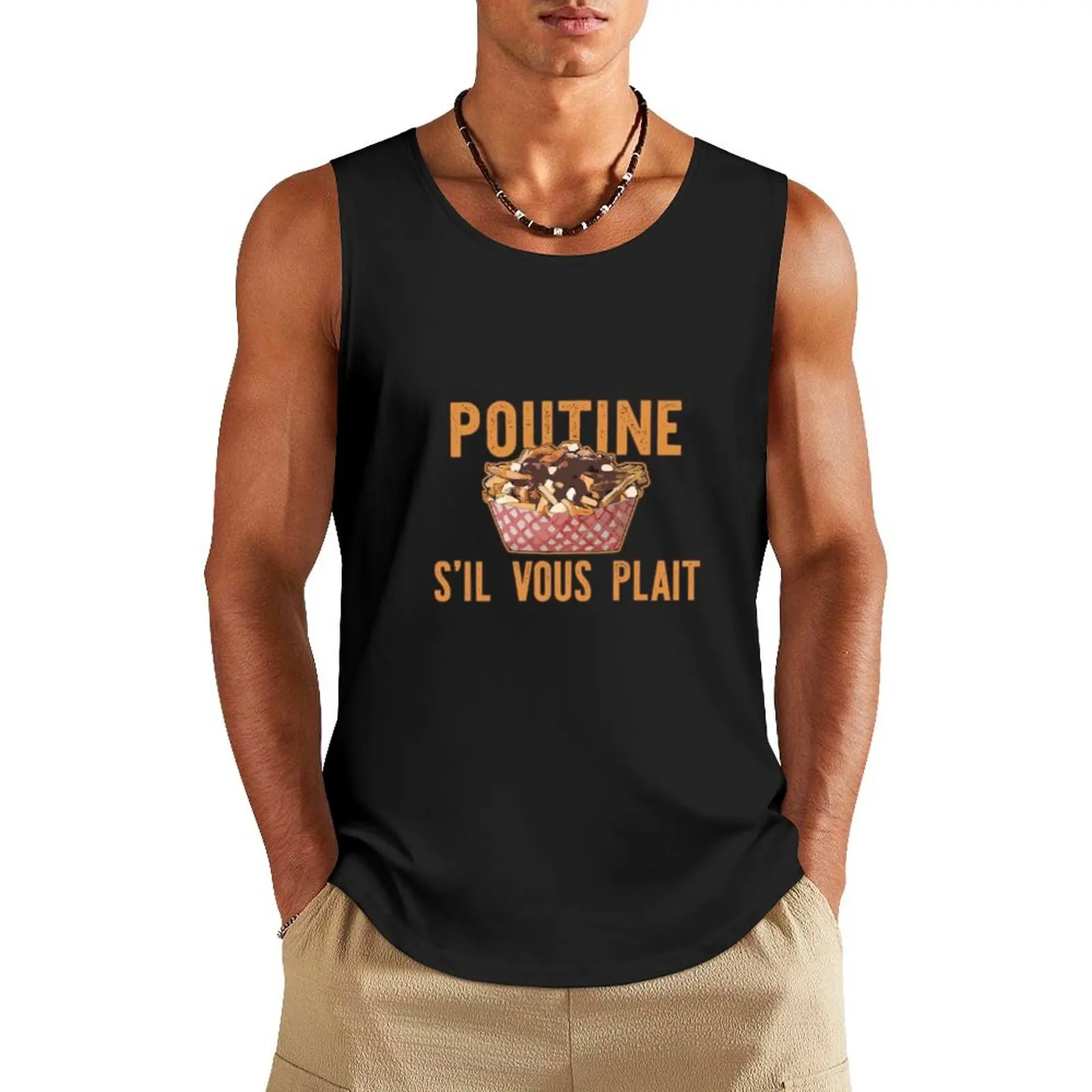 Poutine, S'il Vous Plait Tank Top anime gym sleeveless tshirts for men gym men