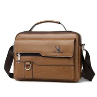 WEIXIER PU Leather Bag Men's Handbag Vintage Messenger Bag Men Shoulder Bags Male Briefcase Bag Casual tote bag Handbags for men