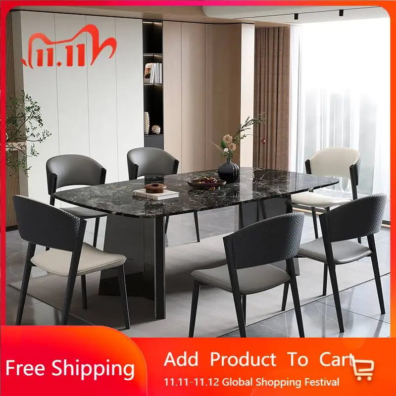 

Unique Square Dining Tables Design Waterproof Modern Dining Tables Kitchen Marble Nordic Salon Tavolo Pranzo Hotel Furniture