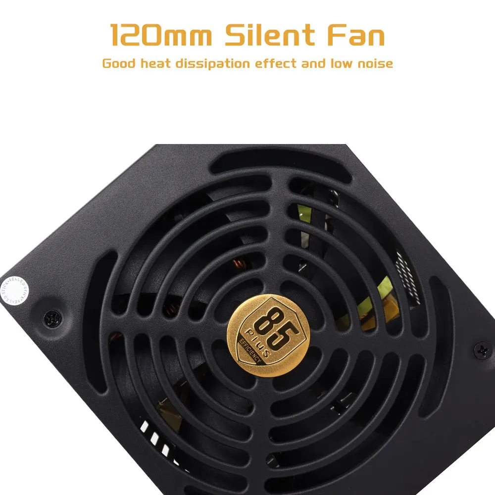 ATX 750 W Gold PSU 750 W Computer-Gaming-Netzteile für PC Dual-CPU-Spannung 100–240 V 120 mm leiser Lüfter