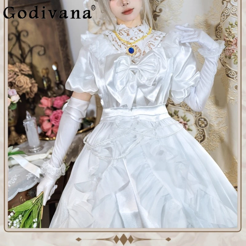 유행 역할 놀이 의상 드레스 여성 블러디 퀸 메리 웨딩 드레스 할로윈 크리스마스 축제 파티 드레스