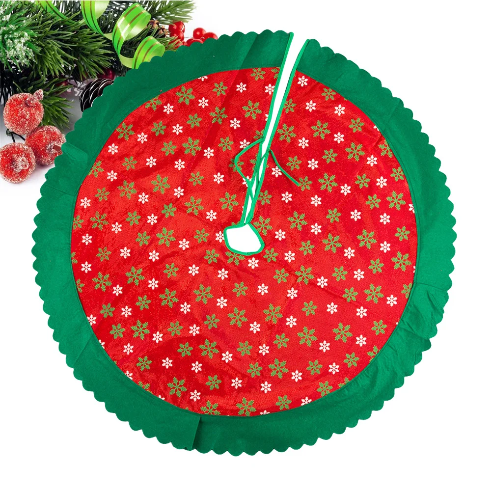 

Christmas Tree Skirt Snowflake Design Holiday Home Party Decoration Xmas Tree Base Mat Festive Floor Cover