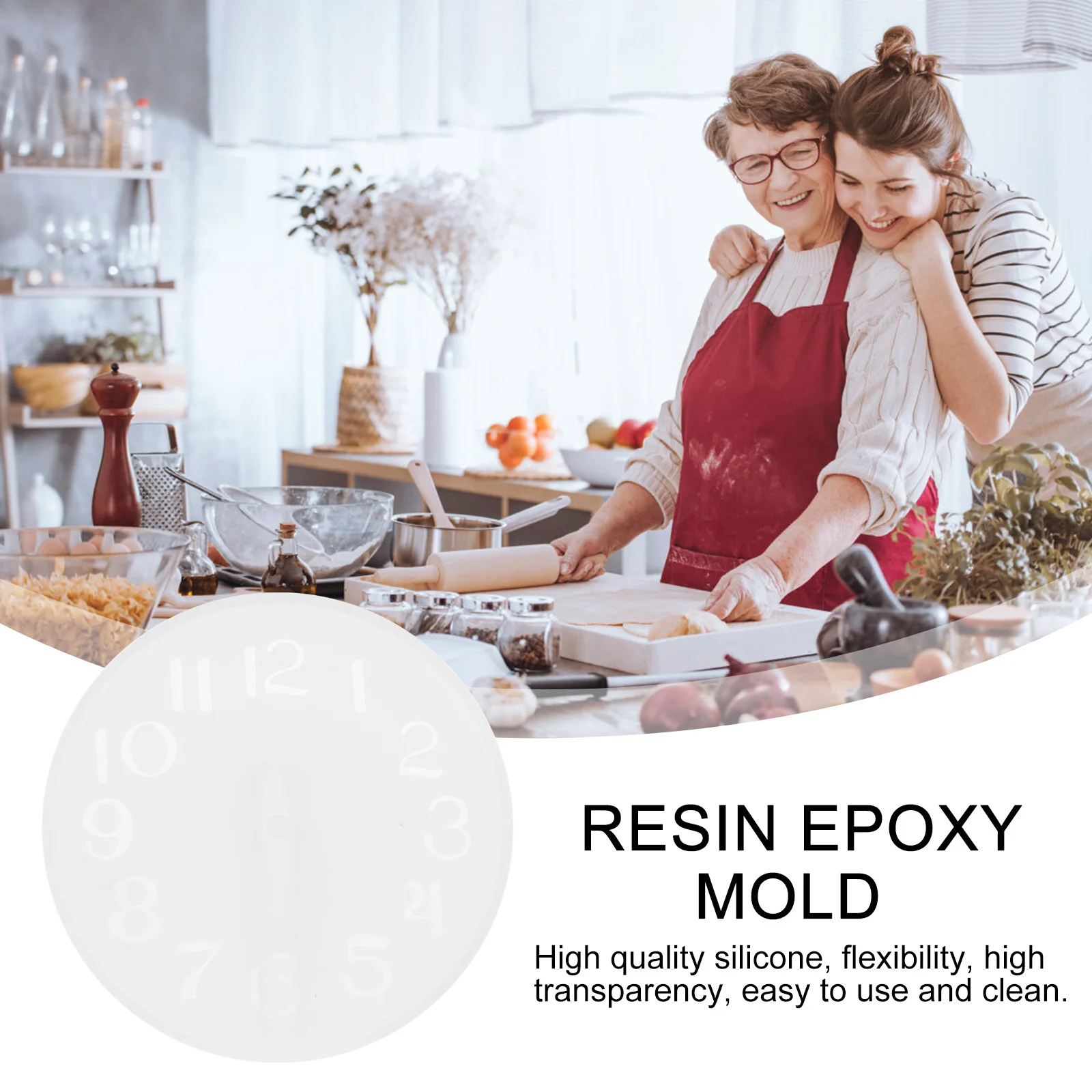 

1Pcs Crystal Epoxy Clock Mold Easy to Use and Clean for DIY Crafts Making Moulds Clock Mold Craft Moulds Craft Accessories