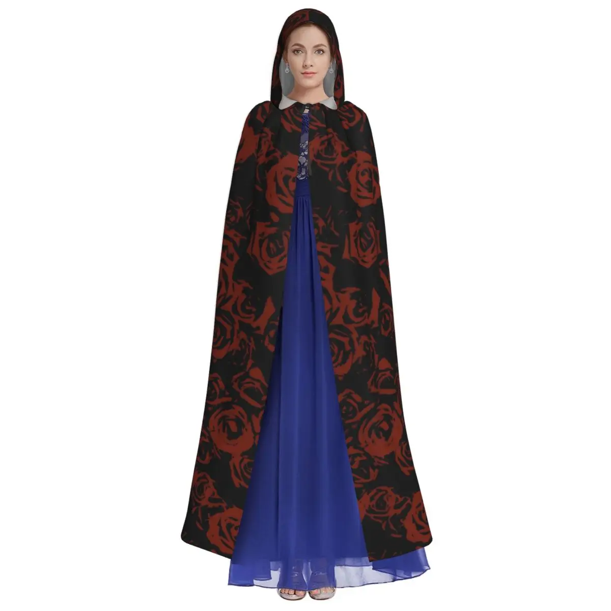 Halloween Gothic Long Hooded Cloak for Aldult Spooky Season Aesthetic Funny Cape