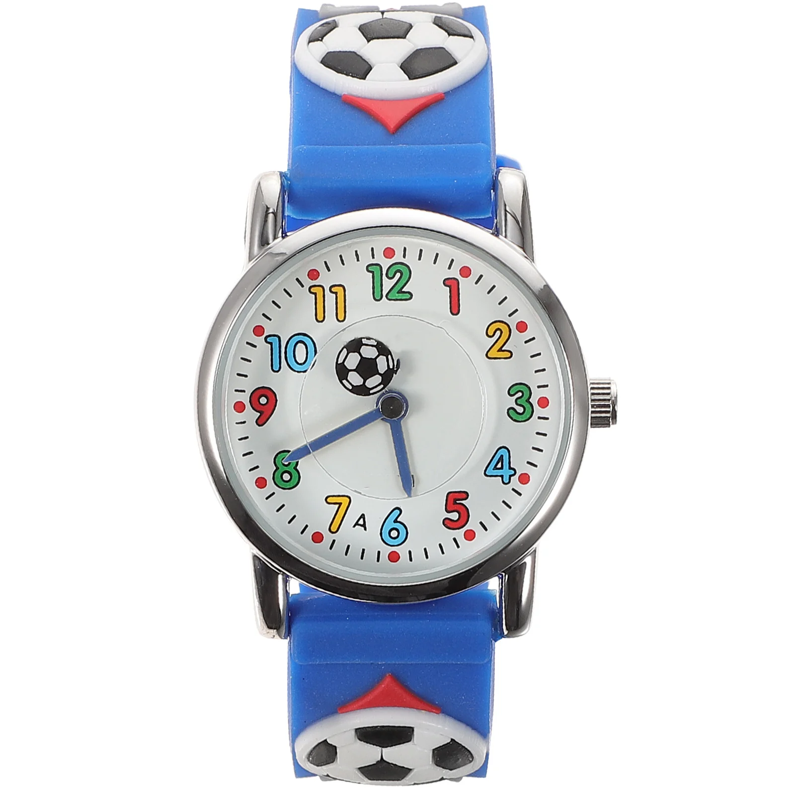 

Football Watch For Kids Blue Cartoon Soccer Children Wristwatch Casual Cute Strap Durable Quartz Movement Comfortable Safe