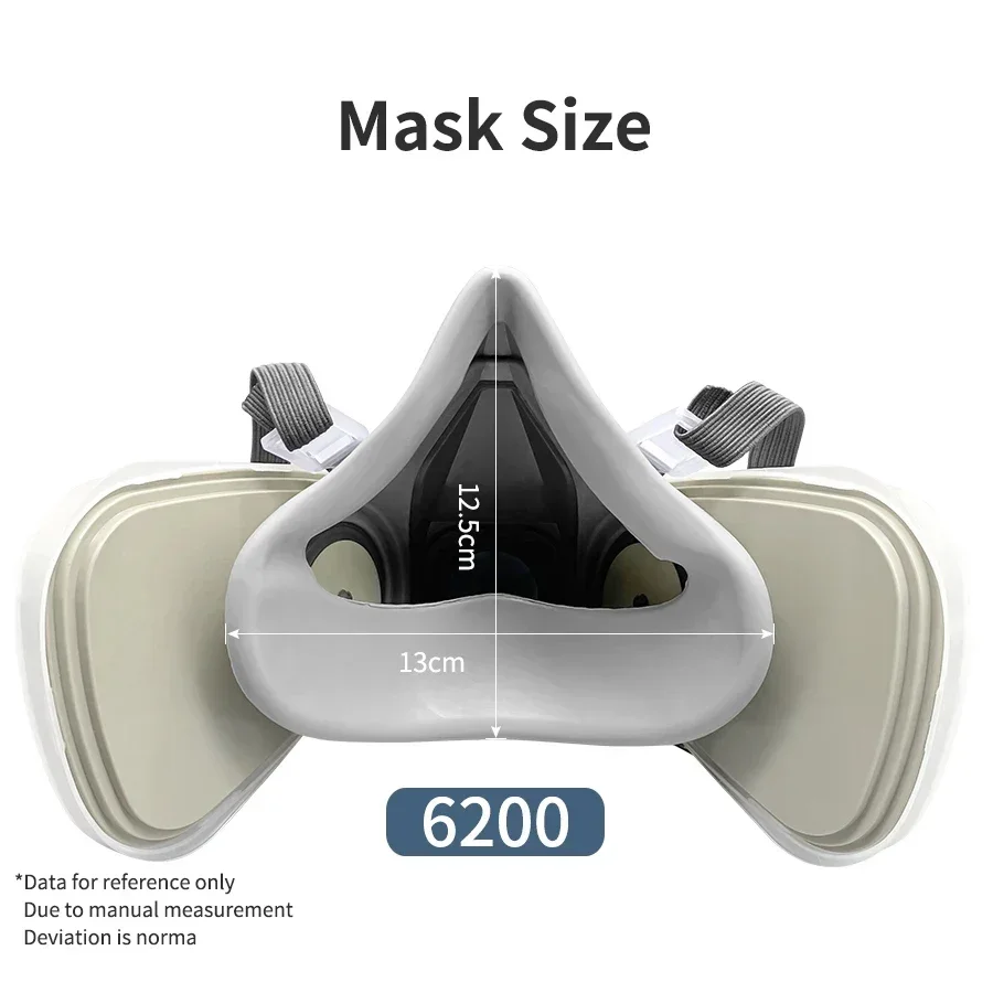 6200 نصف الوجه قناع الغبار التنفس 603 501 الغبار 5N11/2097 مرشحات مجموعات سلامة العمل الصناعي طلاء العمل رذاذ طحن