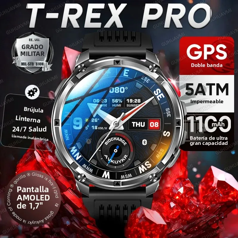 Reloj Inteligente T-Rex3 Pro Militar GPS
