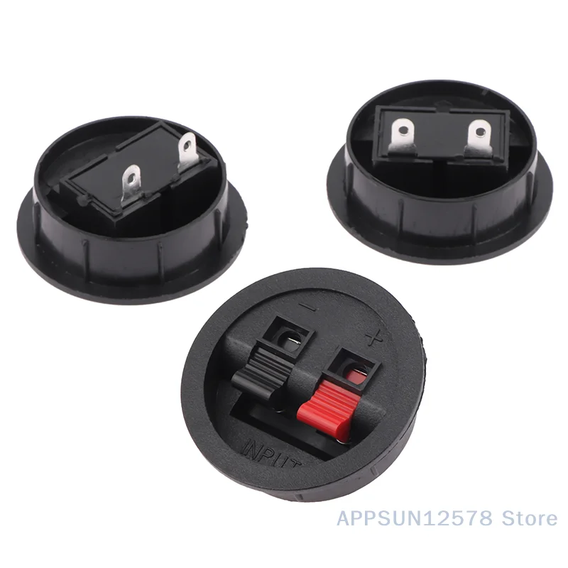 

2/5Pcs WP2-9A Speaker Terminal Board Round 2 Positions Spring Clip Binding Post Push Type Terminal Plates Pressure Fit Design