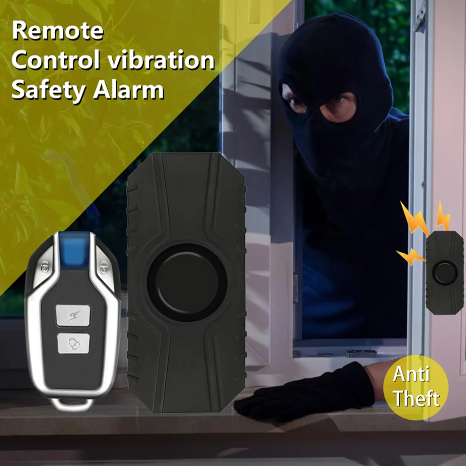 Alarm sepeda keras 113dB IP55 tahan air dengan Remote untuk pagar skuter