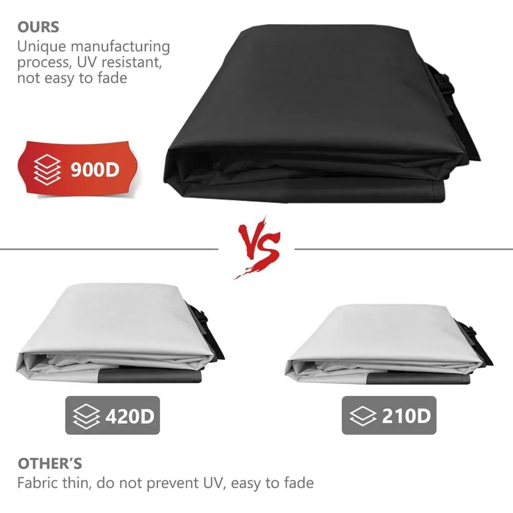 Прочный круглый чехол для патио 84, водонепроницаемый чехол для обеденного стола на открытом воздухе, защита от ультрафиолета, черный