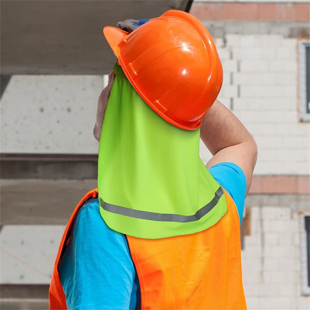 

Hard Hat Cover Sun Protections Neck Shield Reflective Strip Safety Hat Cover For Fishing Outdoor Labor Protections Supplies