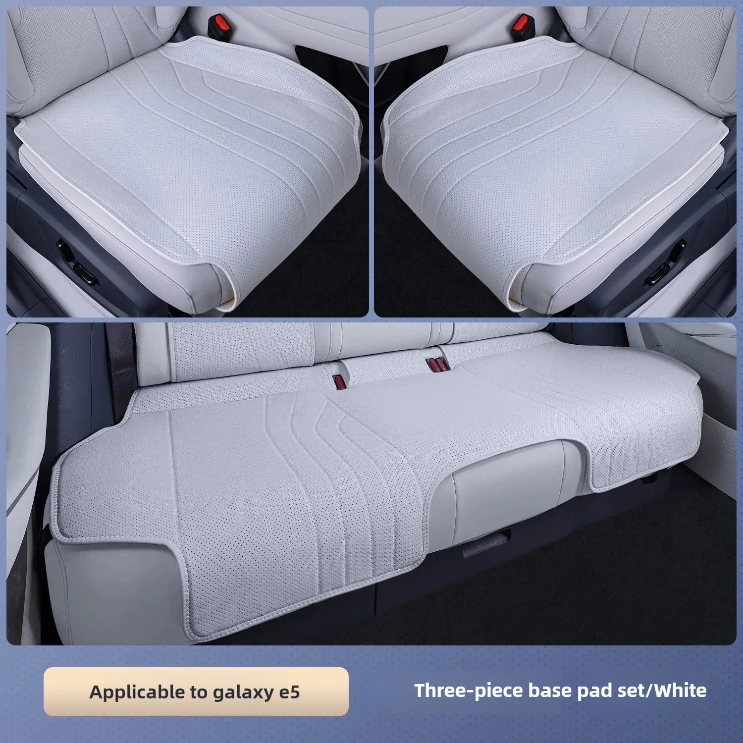 For Geely Galaxy E5 EX5 3Pcs/Set Car Seat Cover Four Seasons Leather Breathable Front & Rear Seat Cover Cushion Pad Accessories