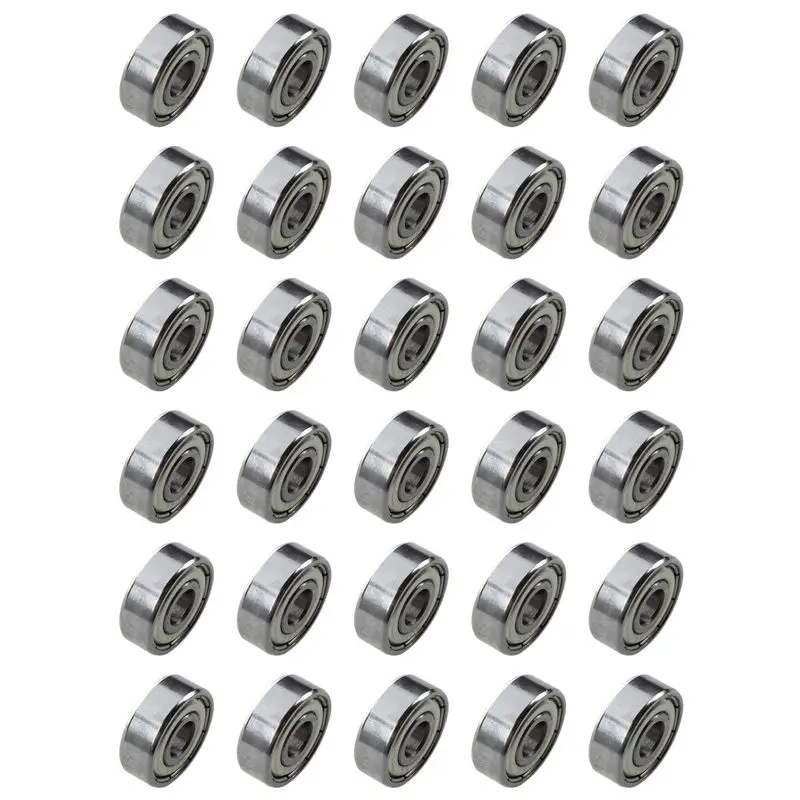 -[Retail TX] 606Z 6 X 17 X 6Mm Metal Miniature Deep Groove Ball Bearings 30 Pcs