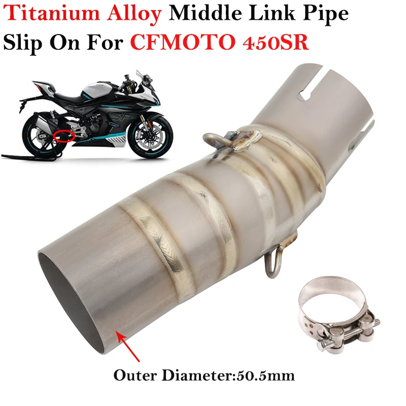 Slip On For CFMOTO 450SR 450 SR 2022 2023 Motorcycle Exhaust Escape Systems Modify Front Middle Link Pipe 51MM Muffler