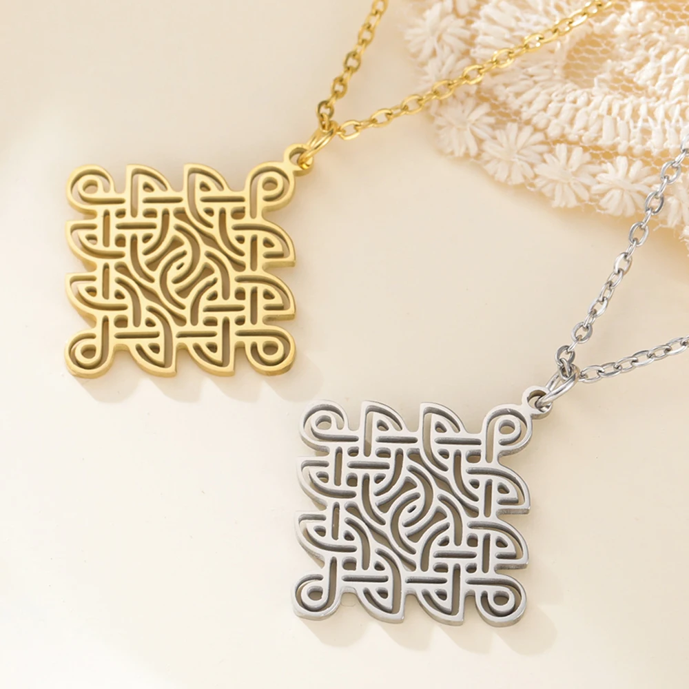 داوابارا إنفينيتي سلتكس عقدة قلادة الأيرلندية حسن الحظ تميمة الهندسة المقدسة مجوهرات من صلب لا يصدأ هدية السنة الجديدة #3