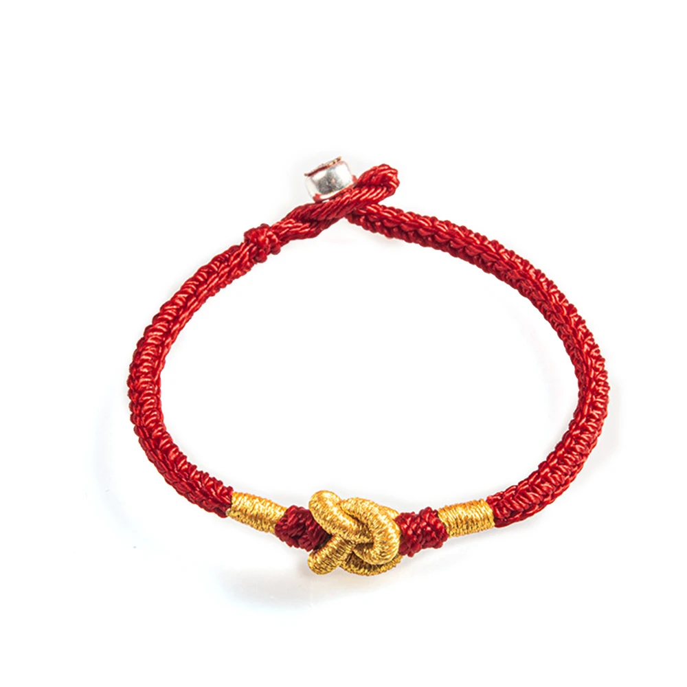 Chinese Traditional Red String Charm Bracelet for Family Handmade Knots Red Rope Braided Bracelet Good Luck for Friendship