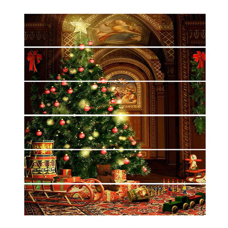 Christmas Stairs Stickers Decoration Santa Claus Tree Snowman Staircase Upholstery Decor Wallpaper Ladder Covers Stairway Decal