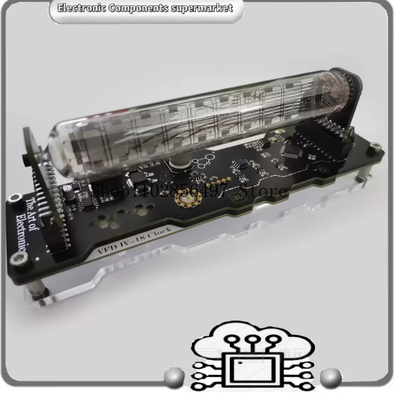 

VFD IV18 Вакуумные часы с люминесцентной лампой Cyberpunk RGB LED Nixie Настольный дисплей 5 В с сенсорными клавишами