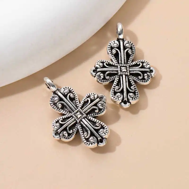 10pcs New Cross Alloy Charms Religious Patterned Pendants For Making DIY Handmade Jewelry Accessories Necklace