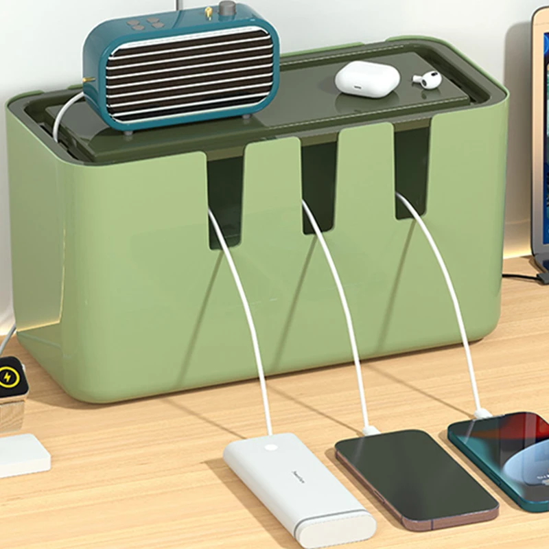 Cable Tidy Box Management Case Space Saving Decor Multifunction Holder Cord Organizer for Tabletop Office Loose Wires Bedroom