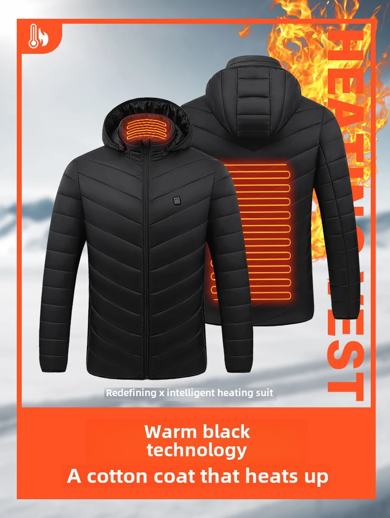 Heated Jacket With 5v Pack, Veste Chauffante Fine Heated Jackets For Men Ideal For Winter Cycling, Skiing, Camping