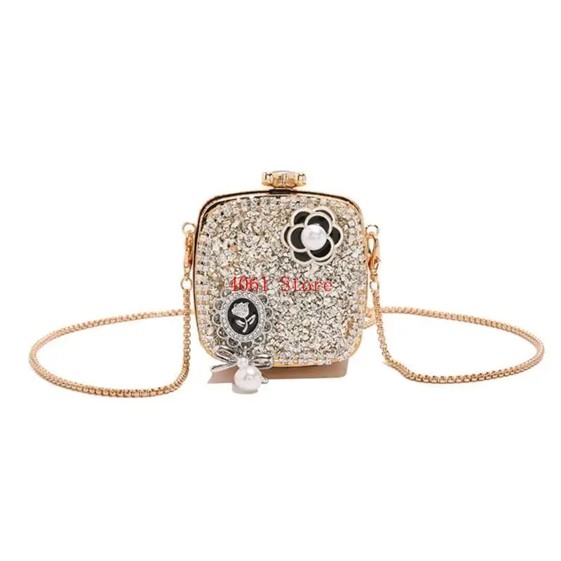 

Women Shoulder Bag Stylish Chain Bag Acrylic Crossbody Bag Evening Bag Glittering Square Bag Rhinestones Bag