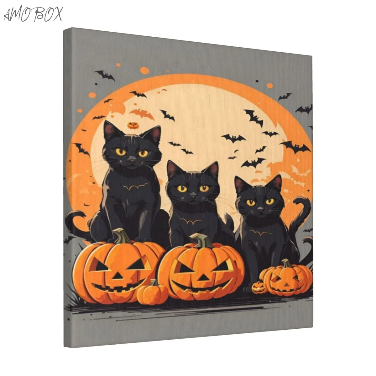 

AMOBOX-Halloween Кошки Декоративные картины, Настенное искусство, Украшение комнаты, Картины без рамы, 16x16 дюймов, 626941089