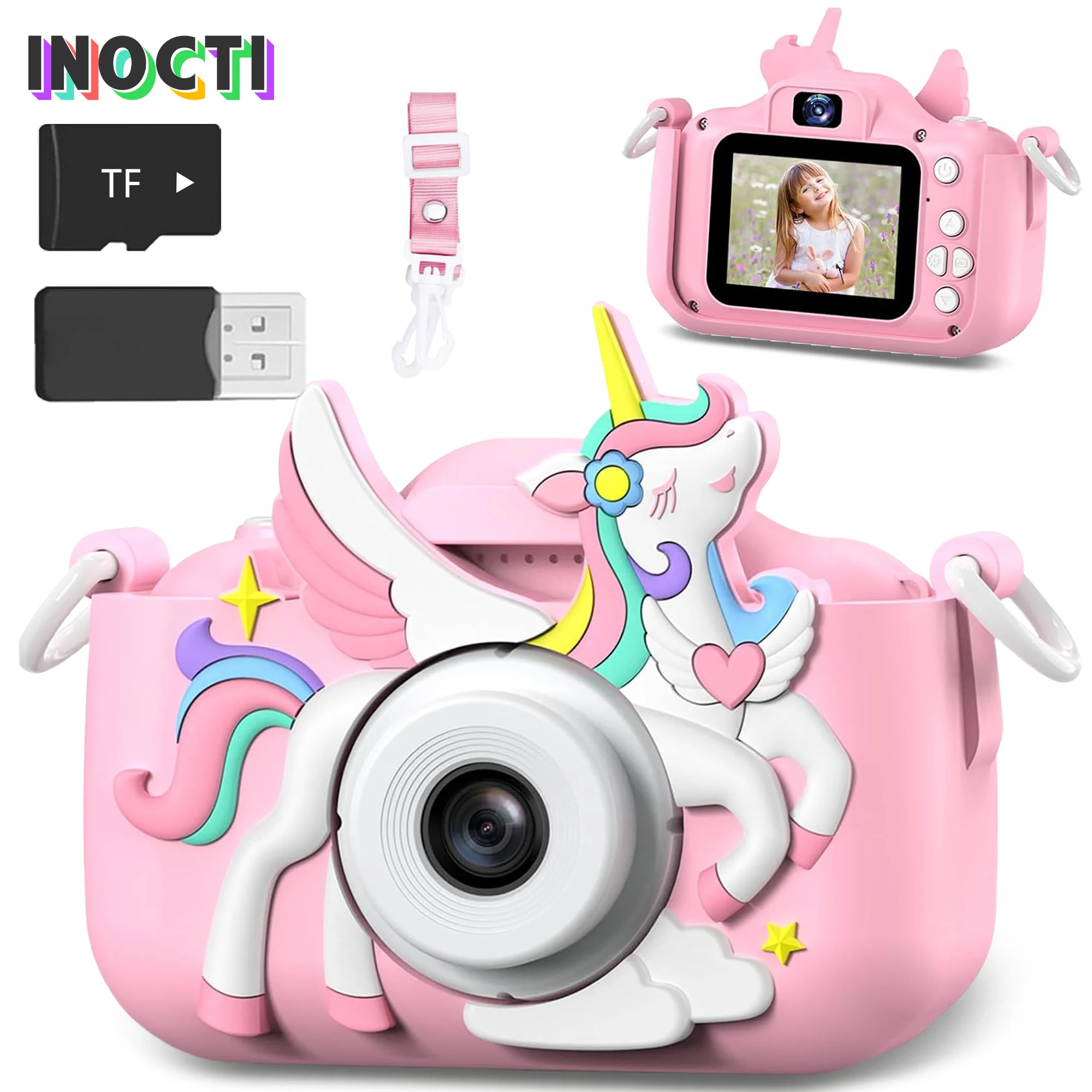 

Kids Camera Digital Dual Camera HD 1080P Video Camera Toys with SD Card Mini Cam Color Display Children Birthday Gift Kids Toy