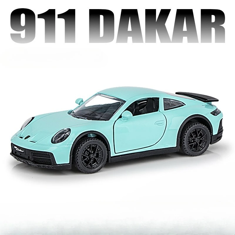Diecast Toy Vehicle Of 1:32 Porsche 911 Alloy Sports Car Model Sound and Light Pullback Children Boy Birthday Gift Miniature