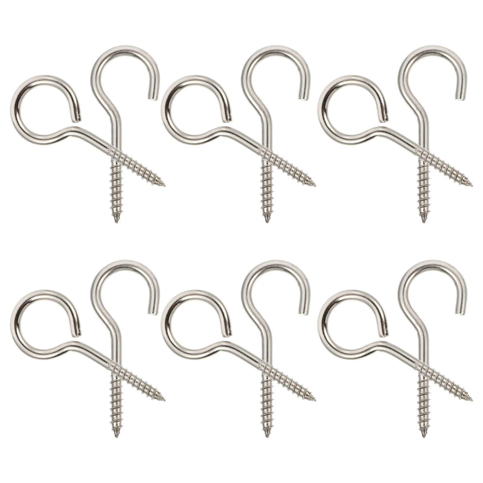 12 قطعة من خطافات المسمار المصنوعة من الفولاذ المقاوم للصدأ بتصميم خطاف تعليق مقاوم للصدأ لبرغي عين المطبخ المنزلي #5