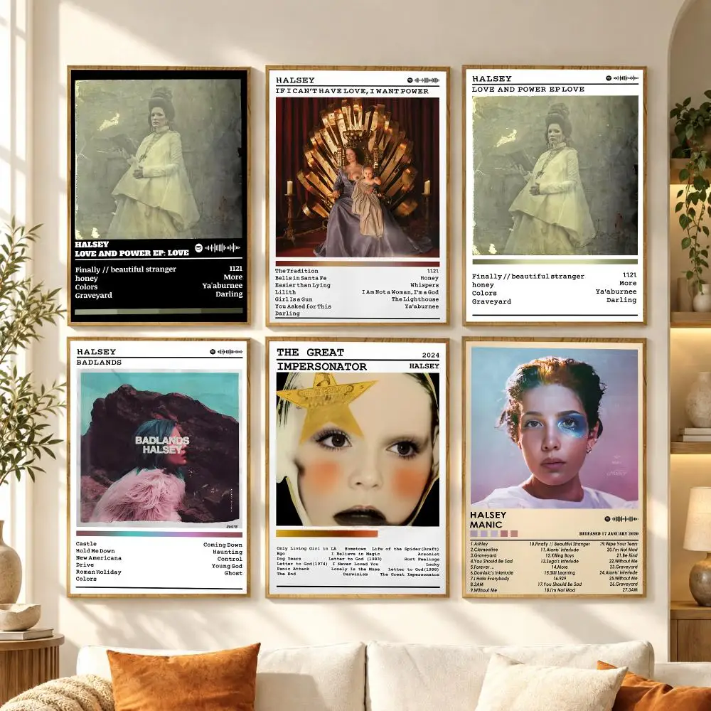 Alternative Pop Singer H-Halsey Poster Premium Modern Waterproof Wall Art Pictures for Bedroom Living Room Bar Decor