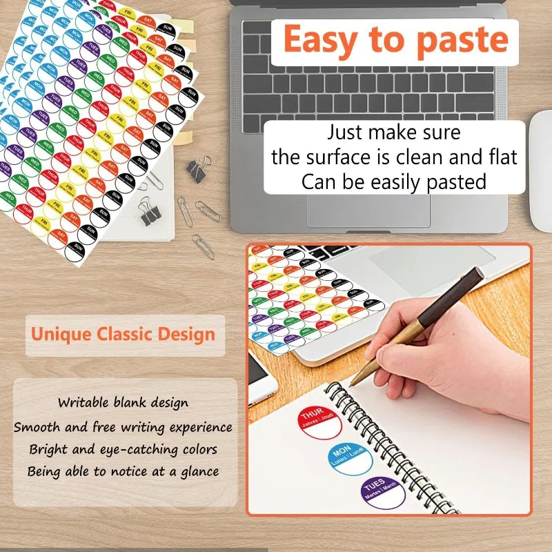 

Days of The Week label color coded food rotating self-adhesive label
