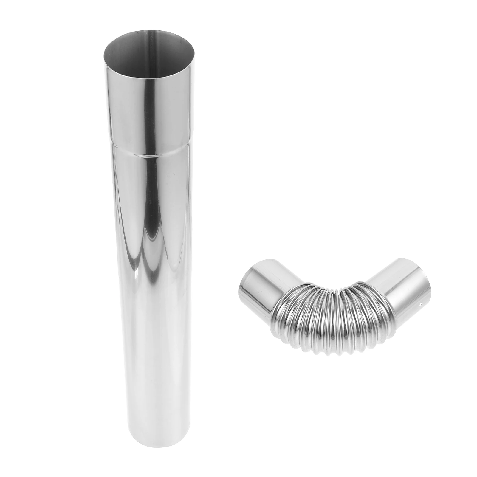 

1Set Stainless Steel Vent Smoke Straight Tube Elbow Adapter for Wood Stove Chimney Flue Efficient Smoke Exhaust