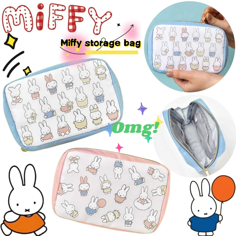 Cartera Miffy de Gran Capacidad con Estampado de Dibujos Animados, Monedero con Cierre, Multifuncional y Portátil para Hombre y Mujer