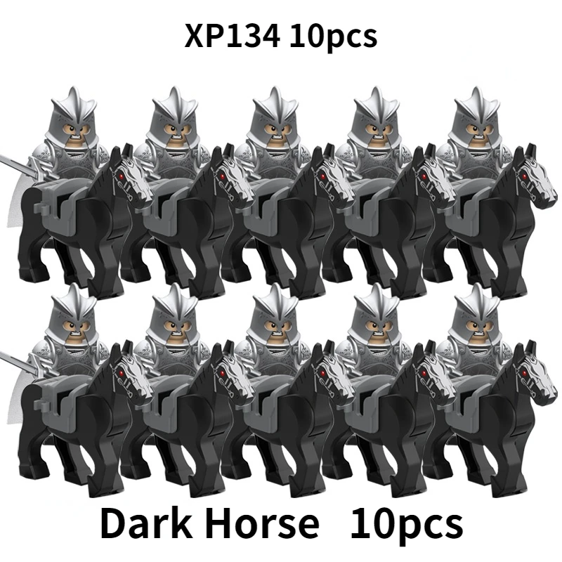 KT1046 SET 10pcs/Koruit Medieval Knights Rohan Uruk-hai Elves Gondor Warrior Dwarf Building Block Toys image 3