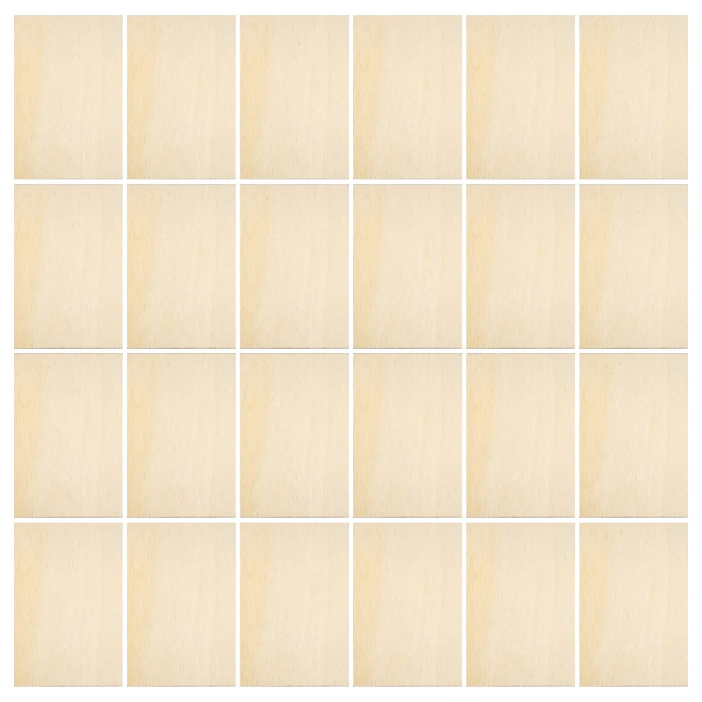 

60pcs Unfinished Rectangular Wood Pieces Natural Blank Wooden Slices For Diy Crafts Painting Coasters Home Decor Craft Supplies