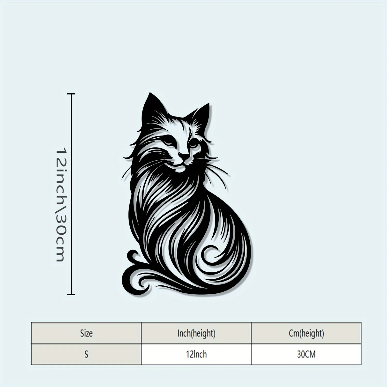 CIFBUY Metal Wall Art Large Kitty Forged Iron Ornament For Home Living Room Cat Hanging Decor Display