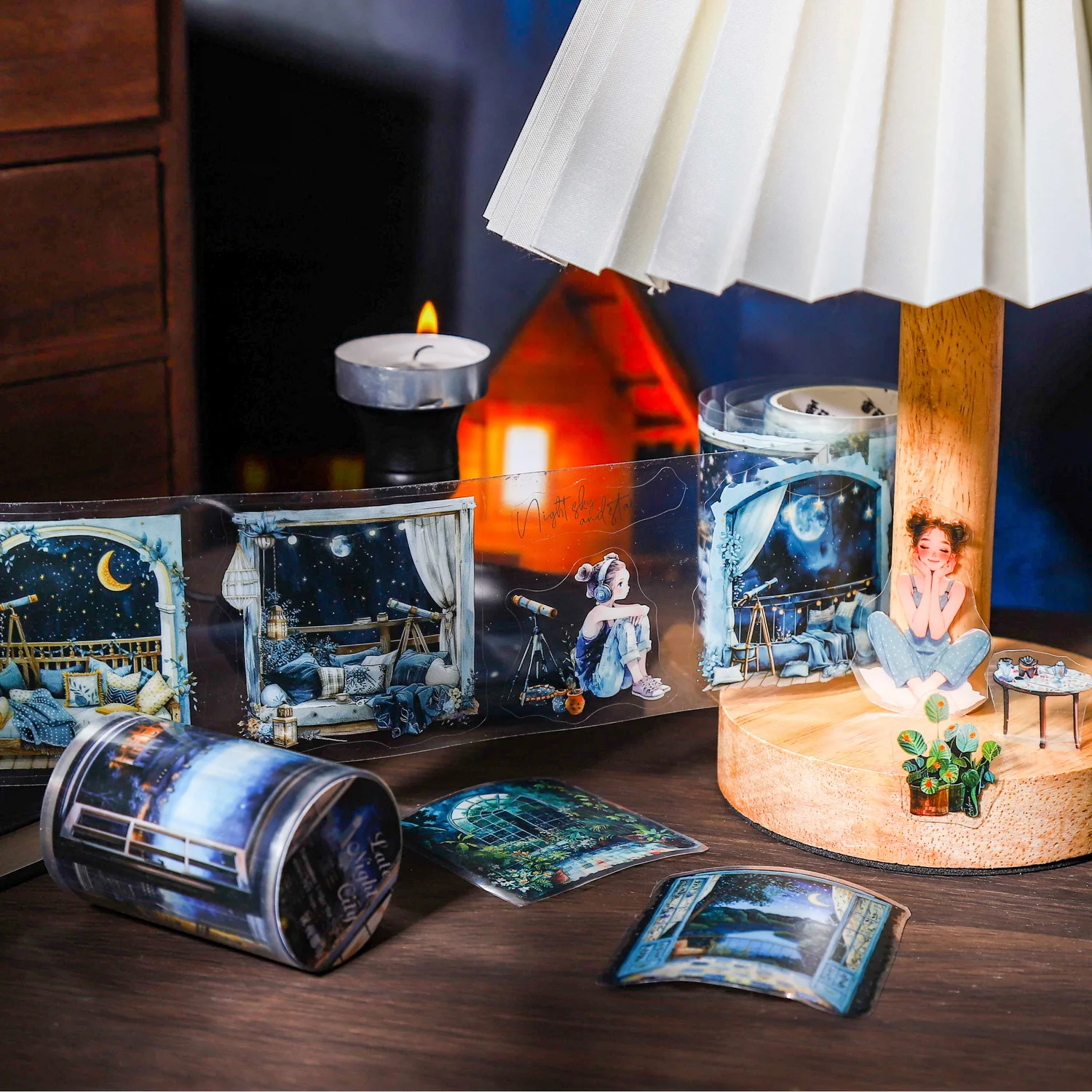 

1pcs/1lot Decorative Adhesive tapes Night Encounters Scrapbooking DIY Paper Scrapbooking Stickers