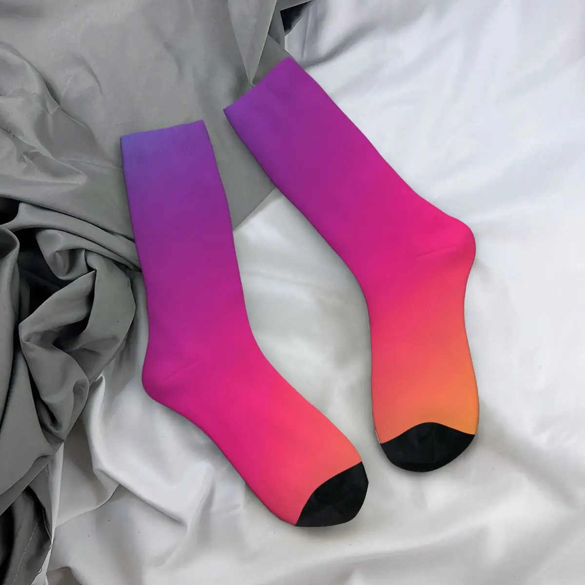 Ombre Print Stockings Purple And Pink Pattern Korean Socks Autumn Anti Skid Socks Women Cycling Comfortable Socks